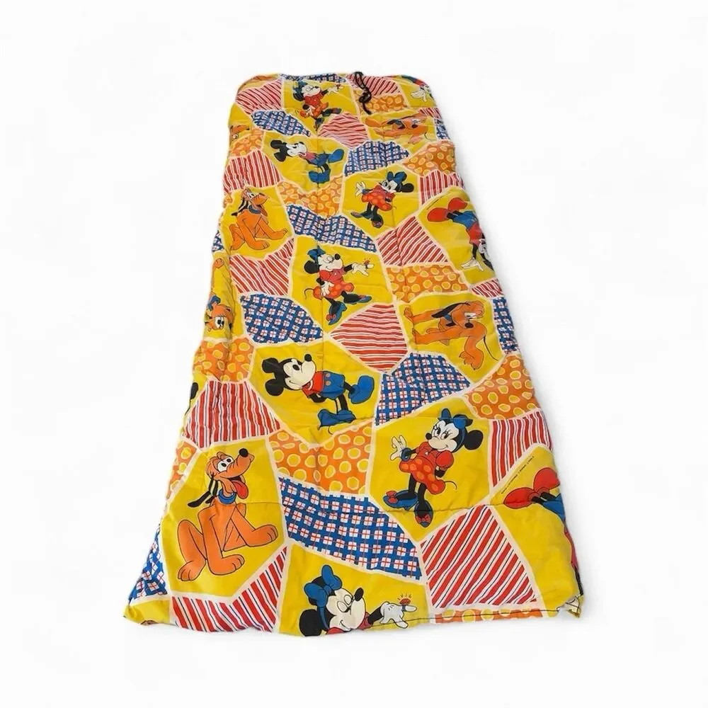 vintage Disney Mickey Minnie Mouse Pluto Sleeping Bag 77